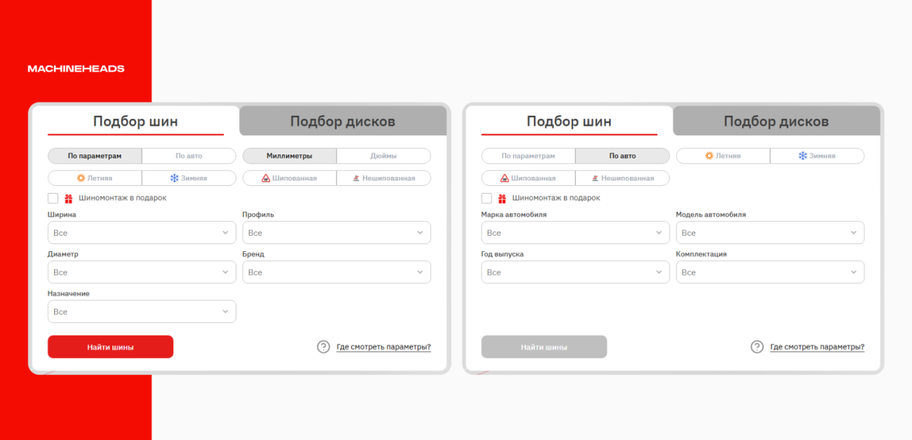 Интерфейс интернет-магазина Запаска
