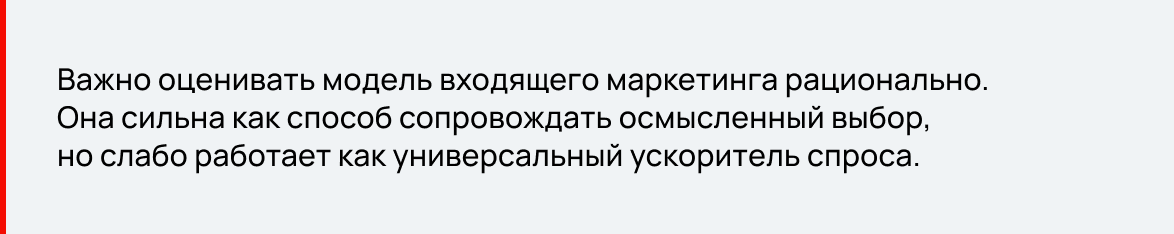 Условия эффективностти входящего маркетинга